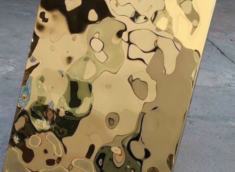 TẤM INOX 3D SÓNG NƯỚC MÀU VÀNG 